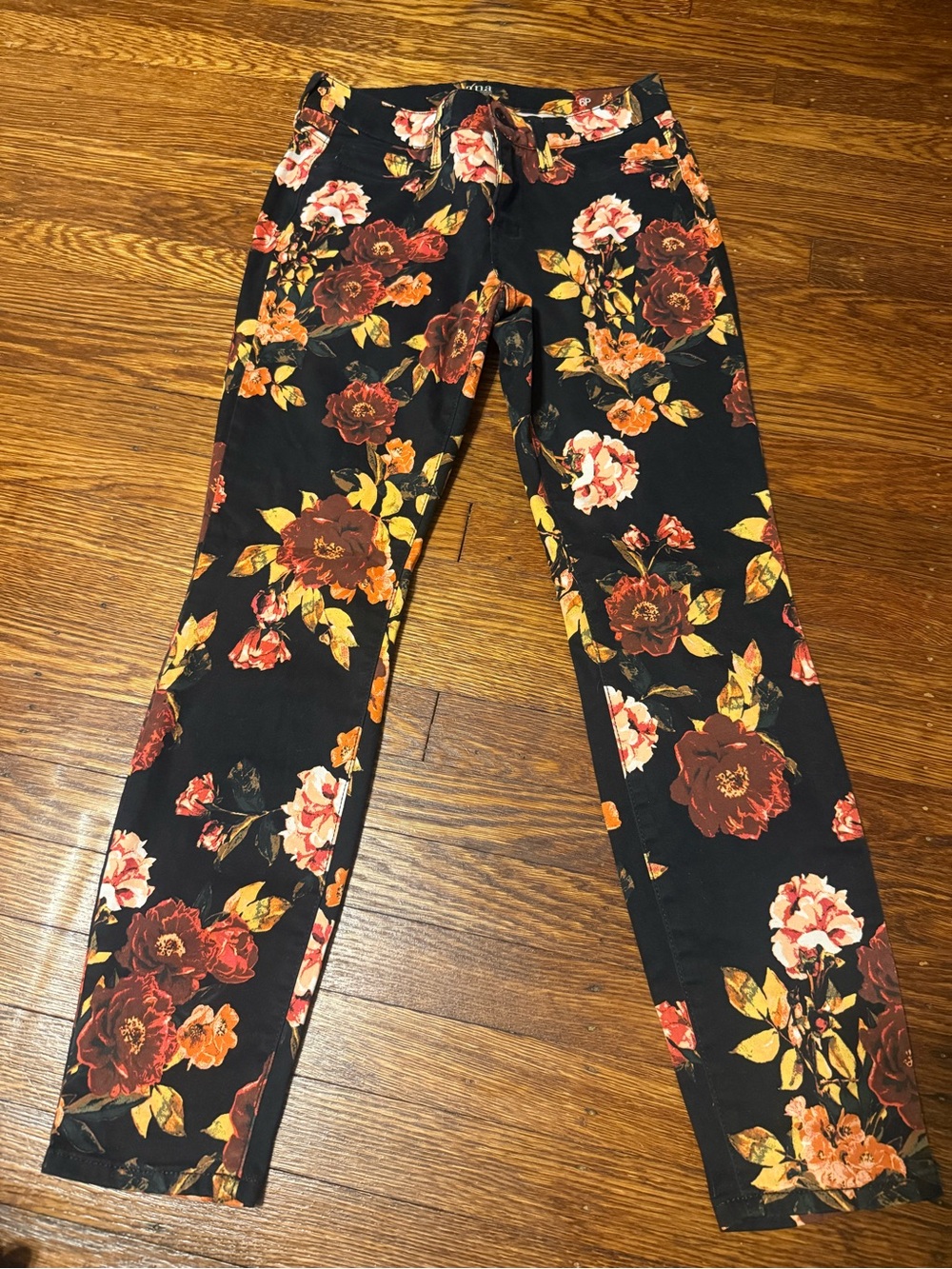 a.n.a Black Floral Skinny Pants